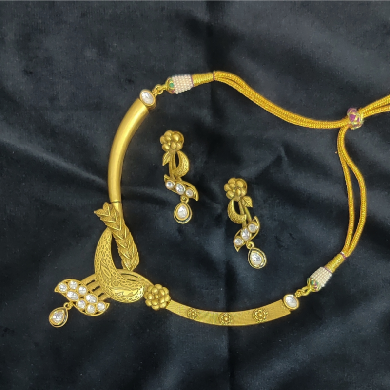 HIGHGOLD PLATED KUNDAN HANSADI SET