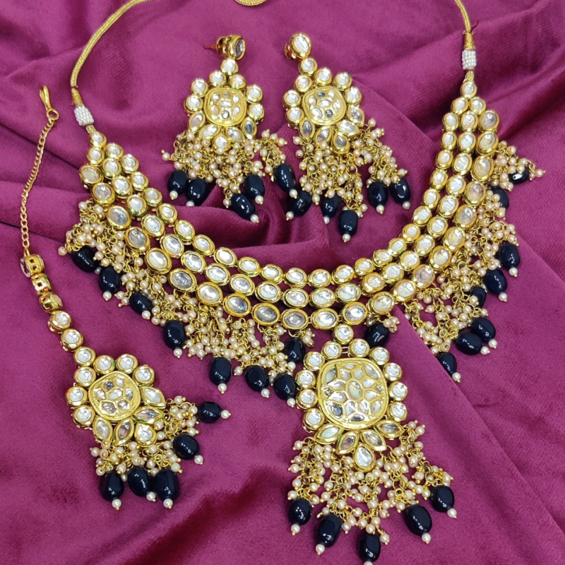 GOLD PLATED KUNDAN NECKLACE FOR BRIDE