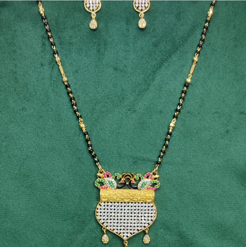 GOLD PLATED CZ PENDENT MANGALSUTRA